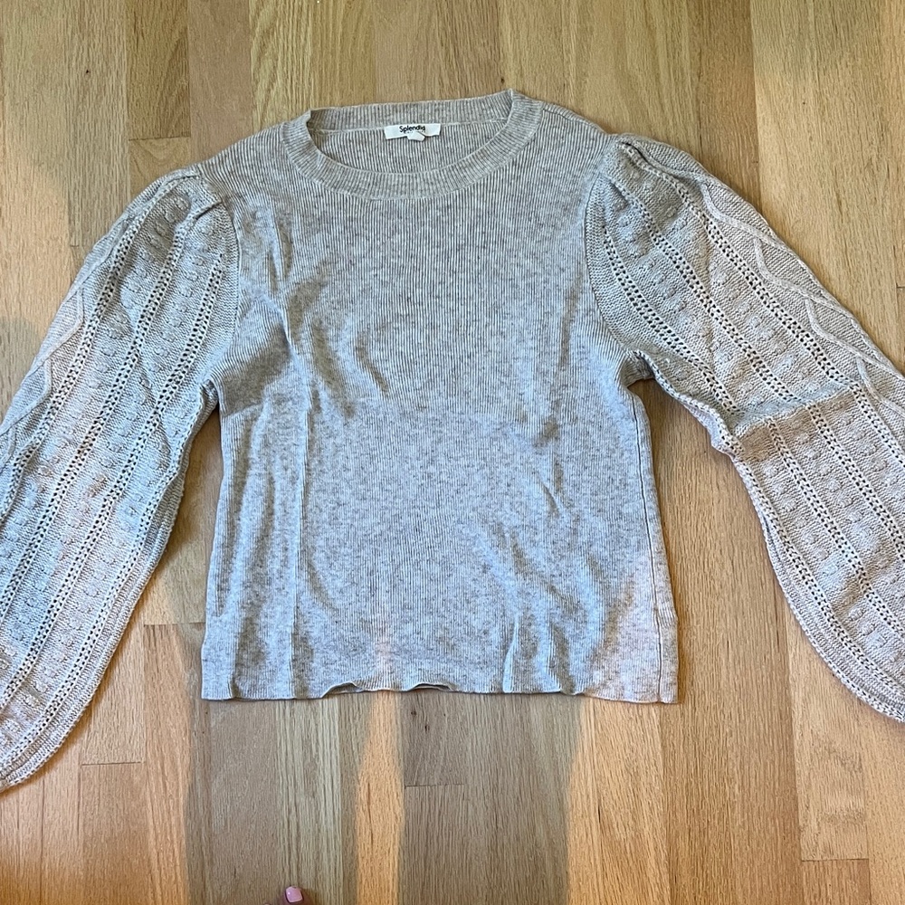 Splendid Light Gray Knit Top